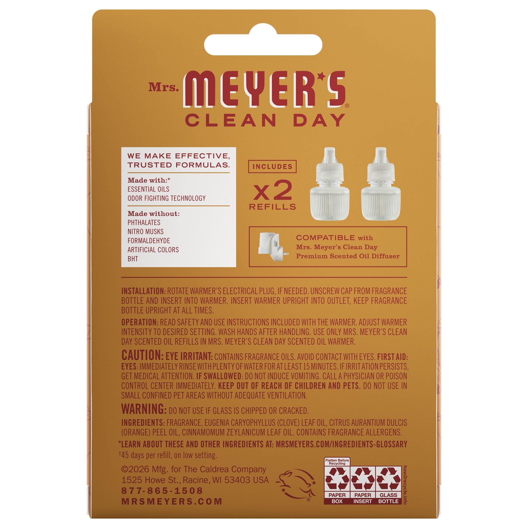 Apple Cider Plug In Scented Oil Refill. 2-Pack - Image 2